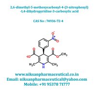 2, 6-dimethyl-5-methoxycarbonyl-4-(3-nitrophenyl)-1,4-dihydropyridine-3-carboxylic Acid - Cas No: 74936-72-4