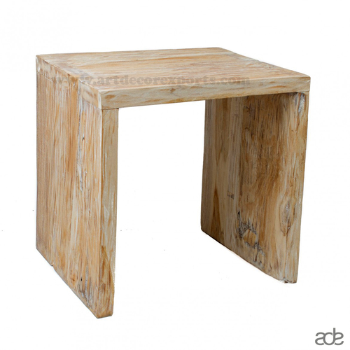 Reclaimed Bedside - Metal and Wood Materials | Natural Finish, 55x55x45 cm Dimensions, Intricate Designs