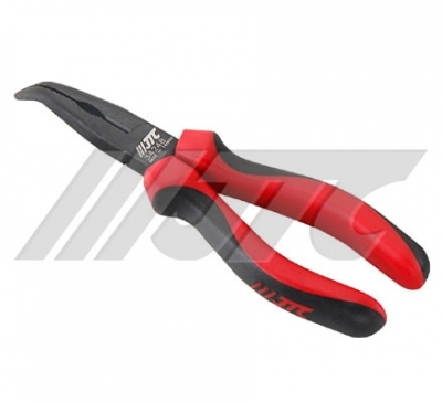 JTC TWIN-COLOR BENT LONG NOSE PLIER 8"