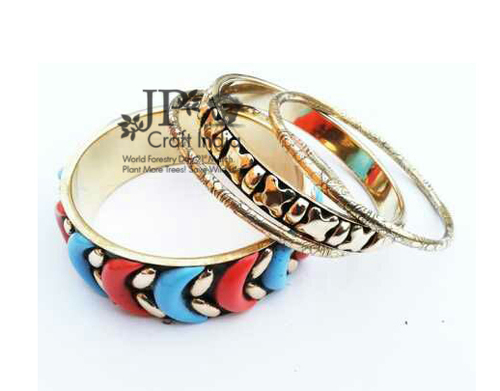 Brass Resin Pipe Bangle Set Diameter: 66 Millimeter (Mm)