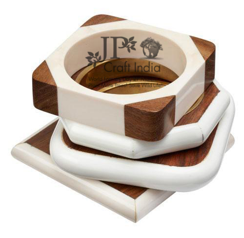 Resin Wood Bangle'S Set Diameter: 66 Millimeter (Mm)