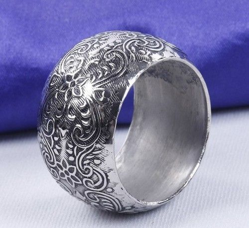 Engraved Silver Round Napkin Ring