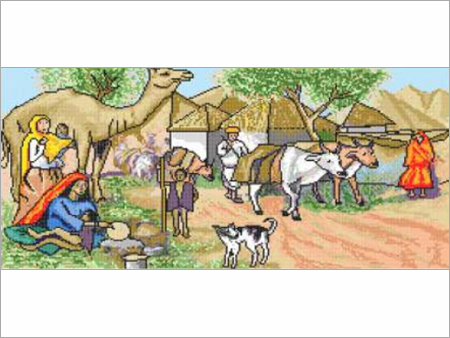 Village Mural CAD Design Wall Tiles