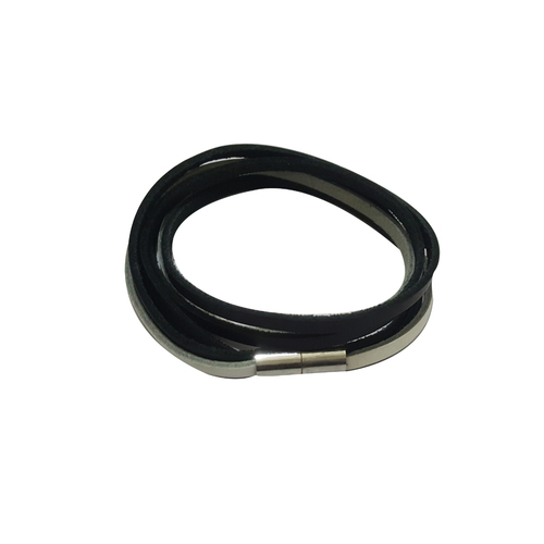 Black and White Leather Bracelet For Men's