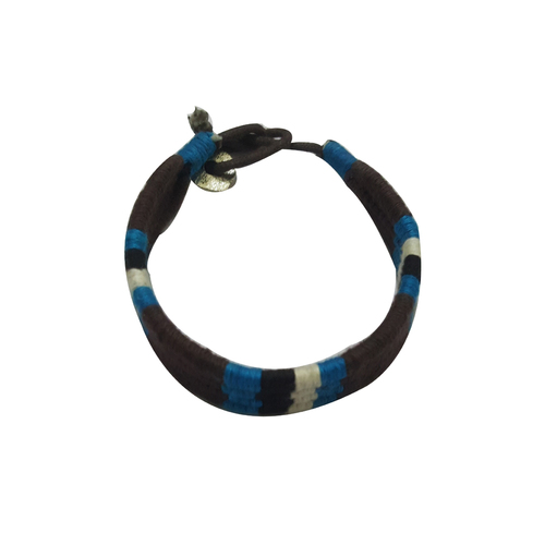 Blue Men's Leather Bracelet