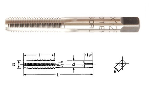 Hand Tap - Carbon Steel, 33x1.5 mm, Metric Cut Thread Design for Precision Tapping