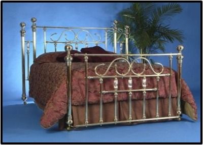 Brass Antique Metal Double Frame Bed