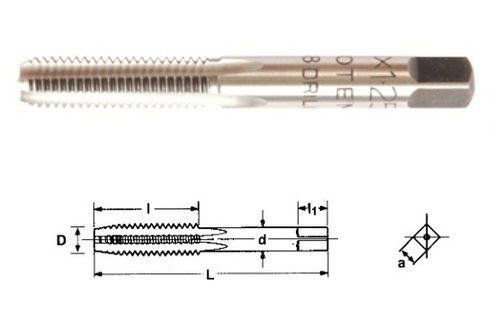 Hand Tap - Carbon Steel, 5 x 0.9 mm Metric Fine Cut Thread - Precision Tooling for Mechanical Applications