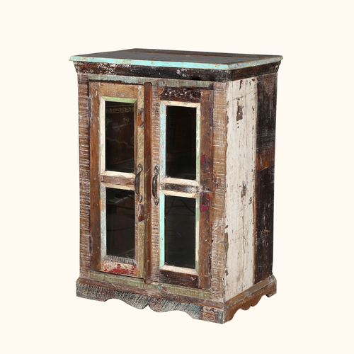 Reclaimed Nightstand with Glass Doors