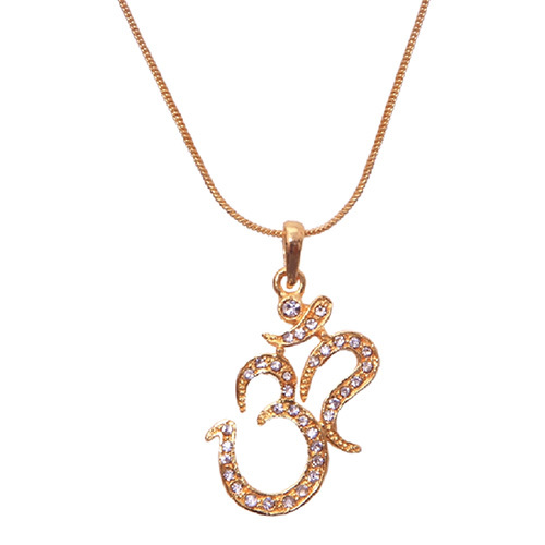 Om With Stone Pendant