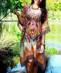 Ladies Designer Kaftan - Silk Fabric Customized Size Vibrant Colors | Anti-UV Breathable Quick Dry Non-Toxic Water Proof Cool Pass