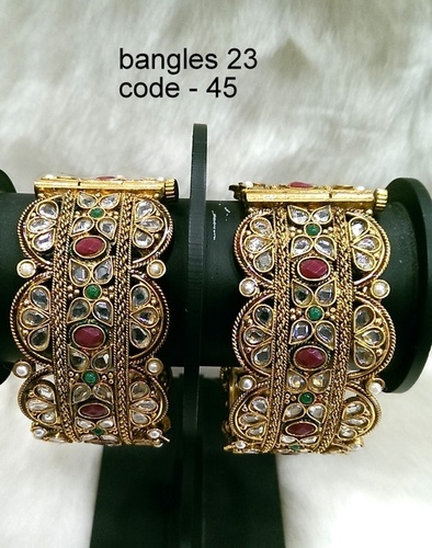 Bangle Set - Copper Alloy, Diamond Stone | Immaculate Finish, Charming Look