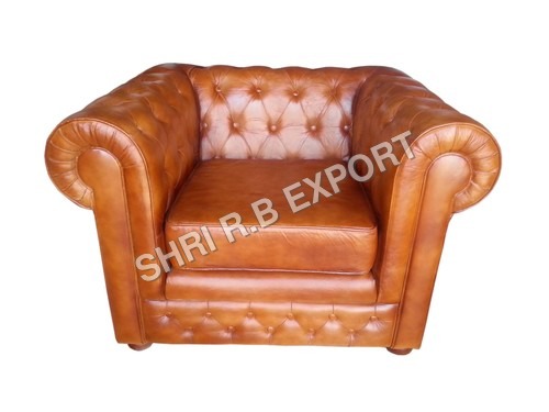 Leather and Canvas Sofa