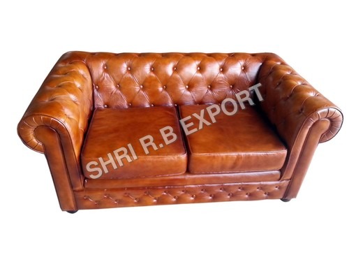 Leather Sofa Chair - 100% Leather, 209 x 83 x 74 cm | Modern Design, Handmade Artwork, Indoor Furniture