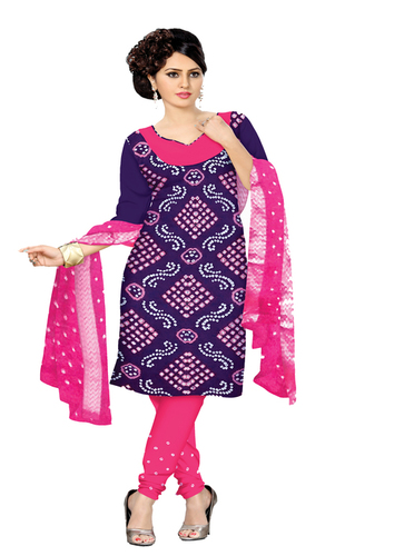 Cotton Bandhej Dress Material