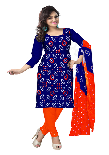 Unstitched Bandhej Dress Material