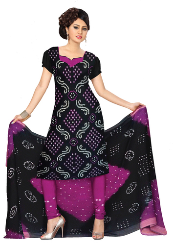Silk Bandhej Suit Material