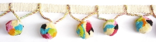 RAINBOW POM POM FRINGE
