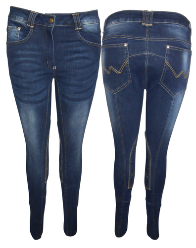 Denim knee patch breech