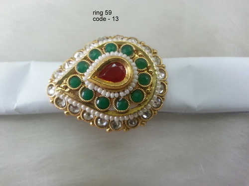 Finger Ring - Copper Alloy, Diamond Accents | Antique Style, Quality Assured By Experts