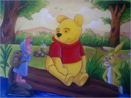 Cartoon School Wall Painting