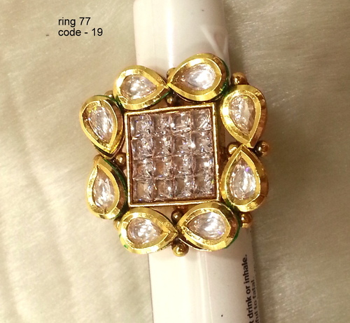 Antique Finger Ring - Copper Alloy with Diamond Accent | Quality Tested by Expert Professionals