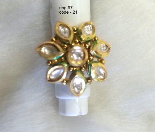 Finger Ring - Copper Alloy, Antique Design with Diamond Accent | Quality Assured by Skilled Experts