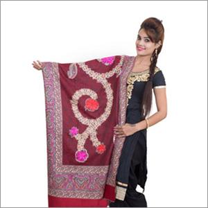 Strawberry Handmade Kashmiri Desinger Kadhai Shawl