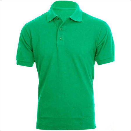 Mens Plain Collar T-Shirt - Cotton, Multiple Sizes, Green | Soft Fabric, Classic Style, Durable, Comfortable, Breathable, Versatile, Regular Fit, Short Sleeve, 150gsm