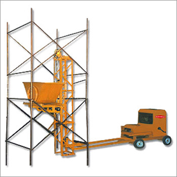 Tower Hoist with Scaffolding - Iron 1.5 x 1.5 Meter Square Area 10/7 CFT Mixer Capacity | 7.5 HP Air Cooled Engine High Lifting Capacity Easy Erection 1 Year Warranty Emergency Stop Limit Switch