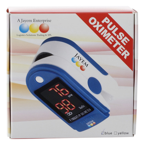 Pulse Oxymeter - 60x35x30 mm , Blue LED Display, 20+ Hours Battery Life, Lightweight, Visual Alarm, Easy to Use, Low Perfusion Limit 0.3%
