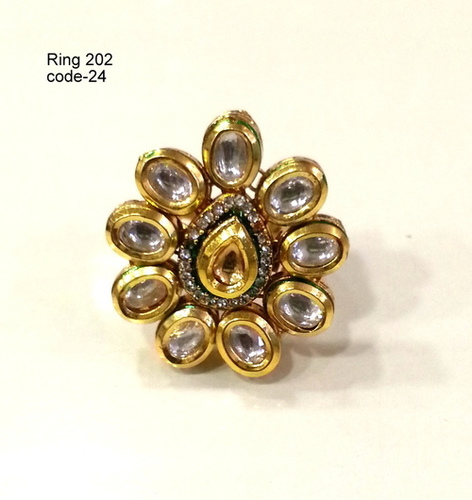 Finger Ring - Copper Alloy, Antique Design with Diamond Accent | Crafted by Expert Artisans, Quality Tested for Durability and Perfection