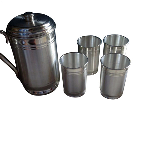 Silver Jug and Glass Set