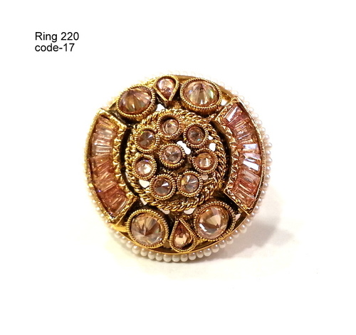 Finger Ring - Copper Alloy with Diamond Accent | Antique Design, Quality Assured, Expertly Crafted by Professionals