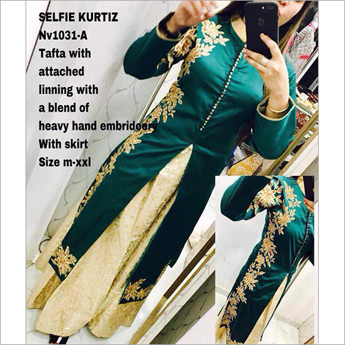 Dark Green Ladies Slit Kurtis