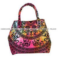 Mandala Bag - 100% Cotton Fabric, 21"x14"x6" | Zipper Closure, Stylish Women's Shoulder Bag