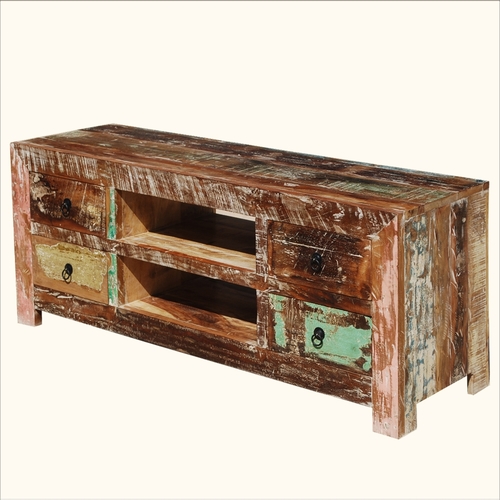 Reclaimed Wood Distressed TV Media Console