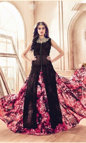 Black And Pink Designer Suit