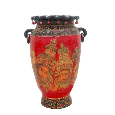 Mix Media On Earthen Flower Pot