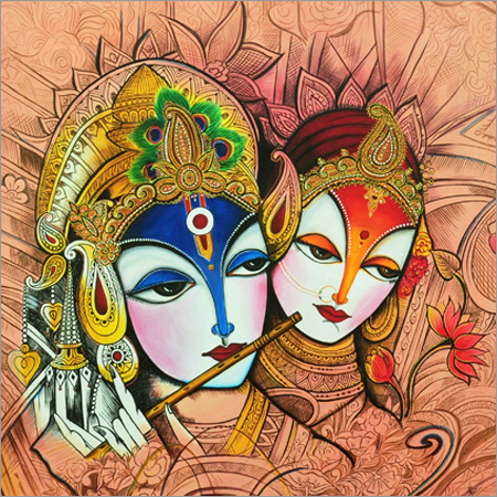 Lord Radha Krishna Acrylic Painting