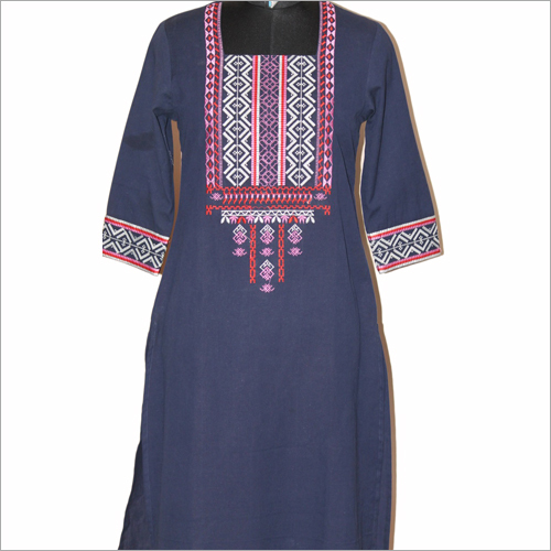 Ladies Printed Fancy Kurtis - Cotton, 1016-1219.2 mm Length, Shoulder 381 mm | Silk, Embroidered, Long Sleeve, Breathable, Quick Dry, Modern Design