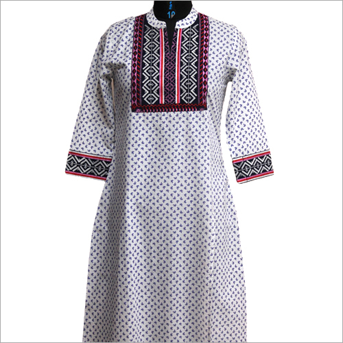 Ladies Fancy Kurtis - Cotton, Size M/L/S/XL, Length 1016-1219.2 mm | Breathable, Quick Dry, Modern Design, Party Wear