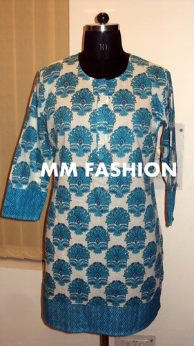 Cotton Kurti - Plus Size, Short Sleeves | Anti-UV, Breathable, Quick Dry, Non-Toxic, All Season, Trendy Sequin and Bead Work