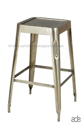 Iron & Wooden Stool - 76x36x36 cm | Metallic Finish, Intricate Designs, Luxury Aesthetic Appeal