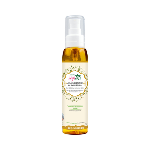 Argan Oil & Keratin Hair Care Serum - 125 ml x 6 Pack Nourishes Softens Shiny Finish Non-Oily Anti-Static Protection
