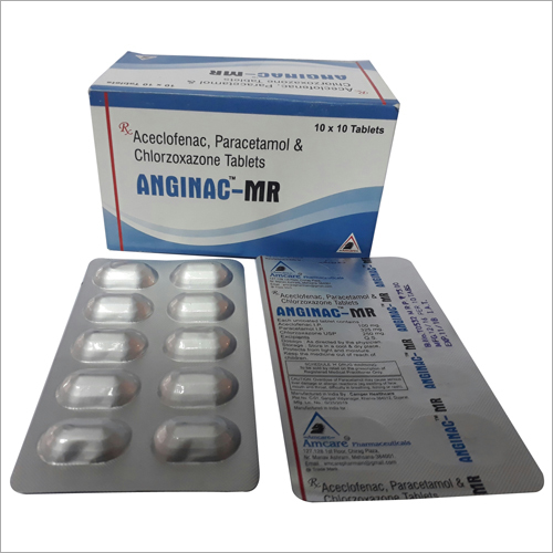 Aceclofenac 100 mg + Paracetamol 325 mg+ Chlorzoxazone 250 mg Tablets