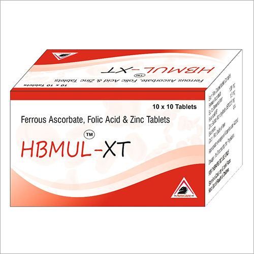 Ferrous Ascorbate 100 mg + Folic Acid 1.5 mg + Zinc 22.5 mg Tablets
