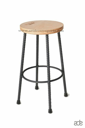 Powder Coat Black Industrial Medium Size Stool