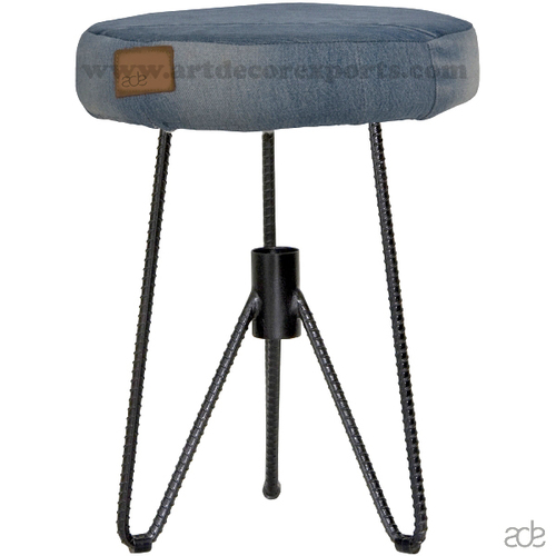 Powder Coat Stool With Upholstrey