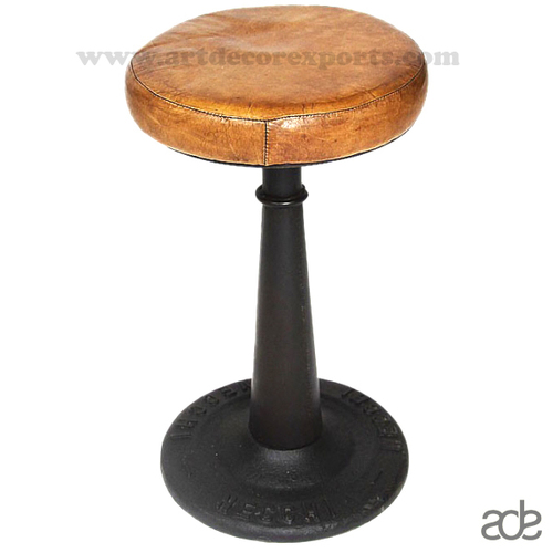 Powder Coat Leather Seat Stool